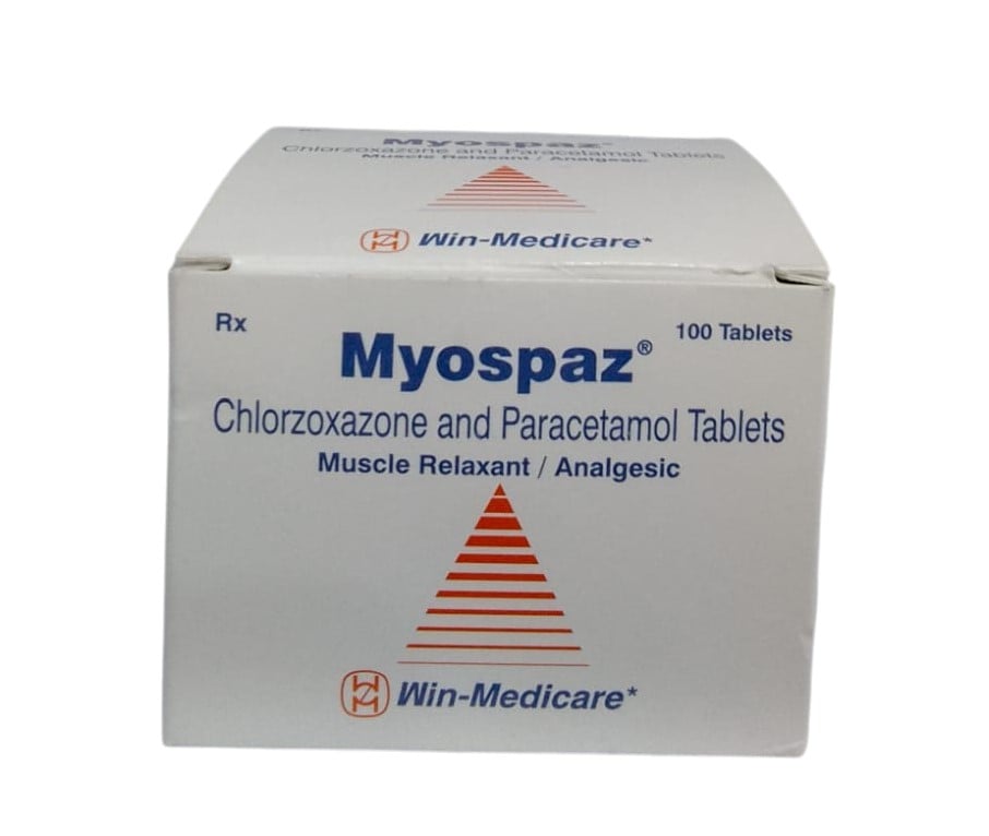 MYOSPAZ TABLETS (PARACETAMOL/CHLORZOXAZONE) 100'S