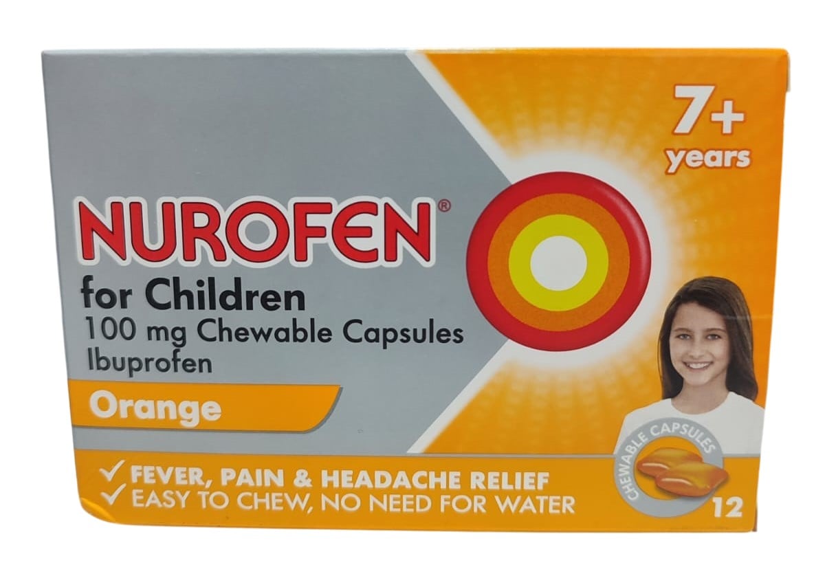 NUROFEN CHILDREN 7+ CHEWABLE CAPS 12'S