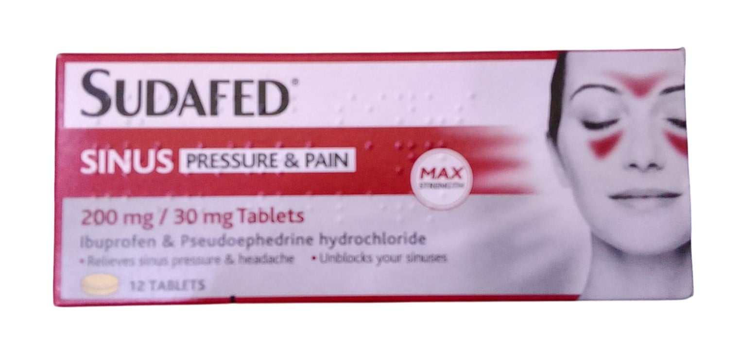 SUDAFED SINUS PRESSURE & PAIN 12S
