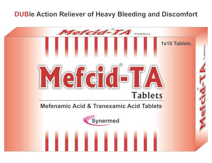 MEFCID TA 250/500MG MEFENAMIC/TRANEXAMIC TABLETS 10'S