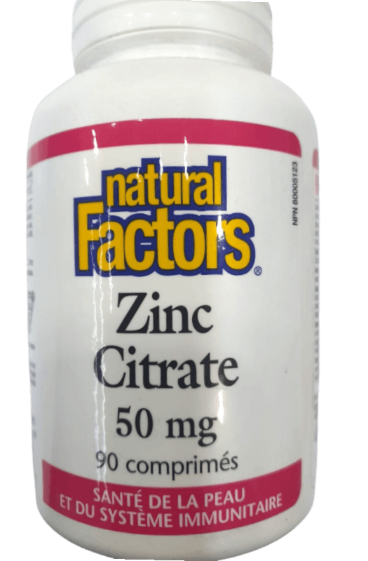 NATURAL FACTORS ZINC CITRATE 50MG TABS 90S