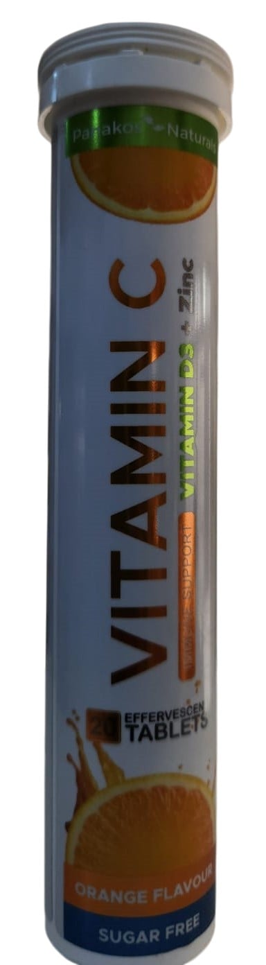 PANAKOS VITAMIN C D3 ZINC EFFEVESCENT 20's