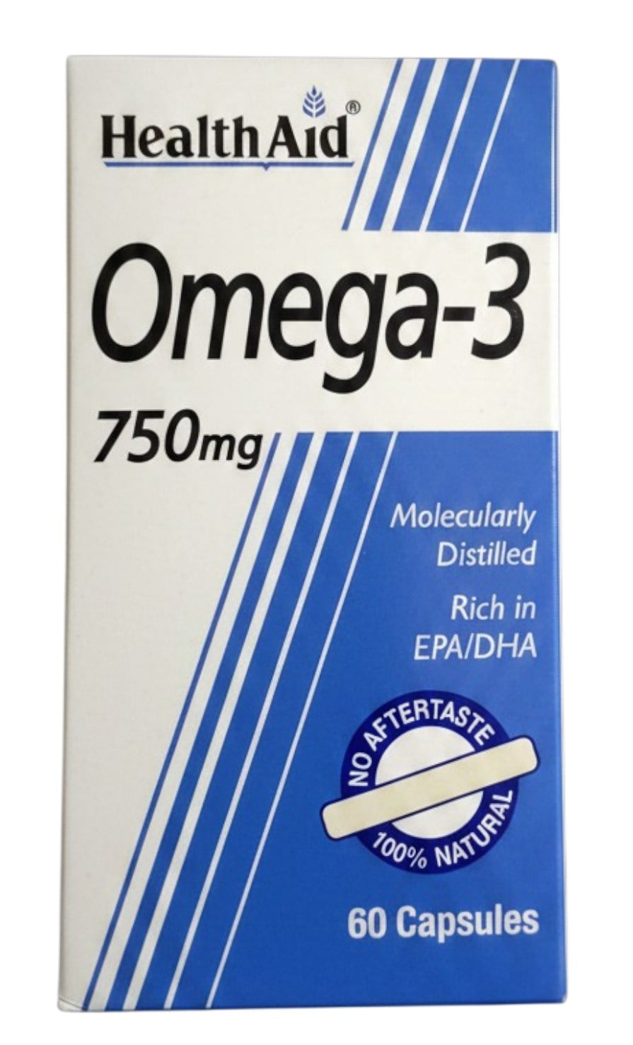 HealthAid Omega-3 Capsules 750mg, 60 Count