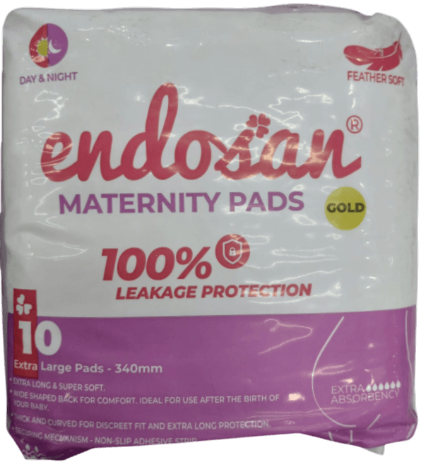 ENDOSAN MATERNITY PADS XL 10'S 340MM