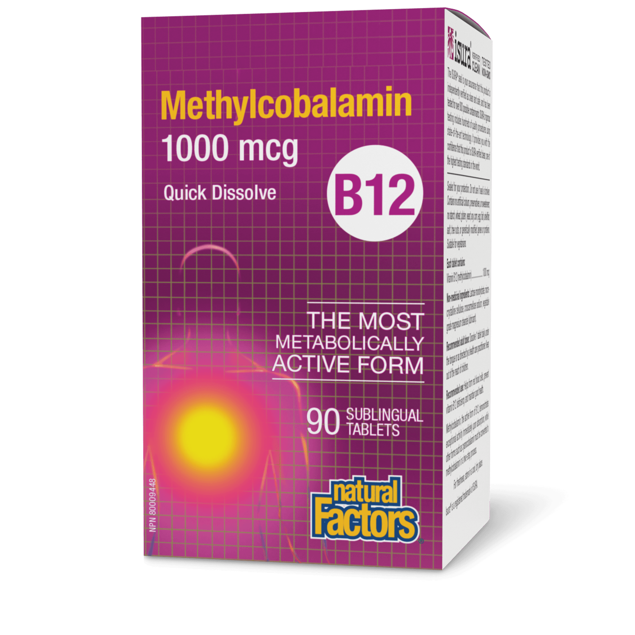 NATURAL FACTORS METHYLCOBALAMIN 1000MCG 90 SUBLINGUAL TABLETS