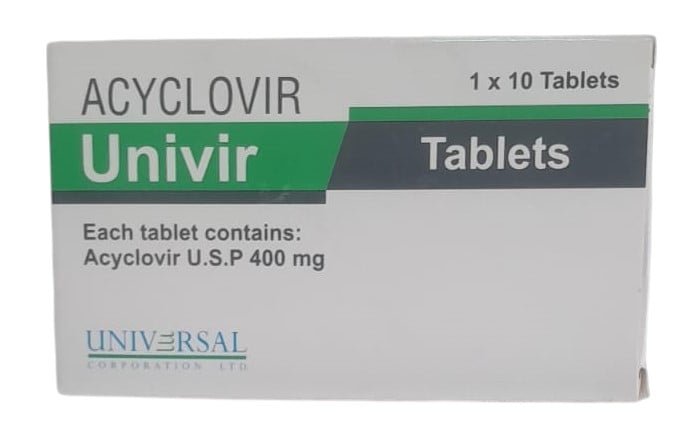 UNIVIR [acyclovir] 400MG TABS