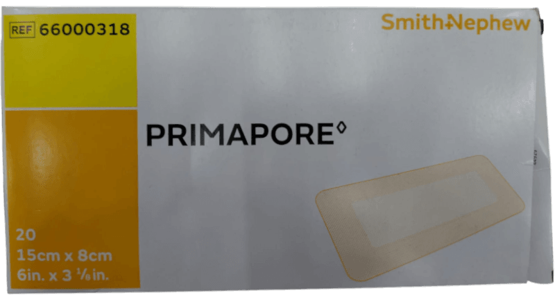 PRIMAPORE ADHESIVE DRESSING 15CM*8CM 20'S