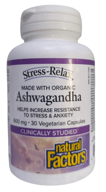NATURAL FACTORS SR ASHWAGANDHA 600MG VEGAN CAPSULES 30'S