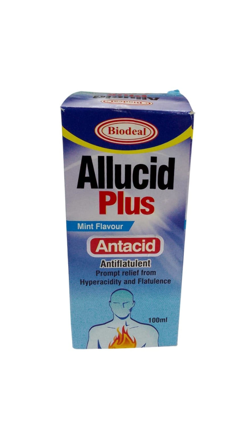 BIODEAL ALLUCID PLUS MINT ANTACID ANTIFLATULENT 100ML