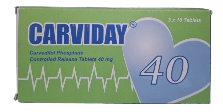 CARVIDAY 40MG TABLET 30'S