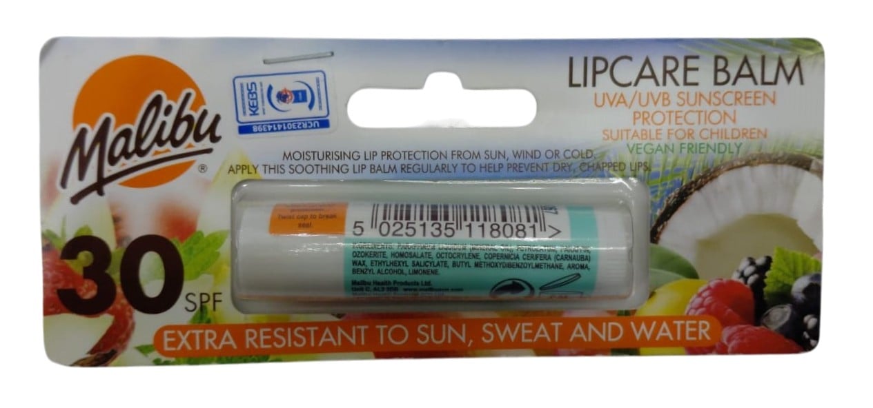 MALIBU LIPCARE BALM 5G SPF30 1'S