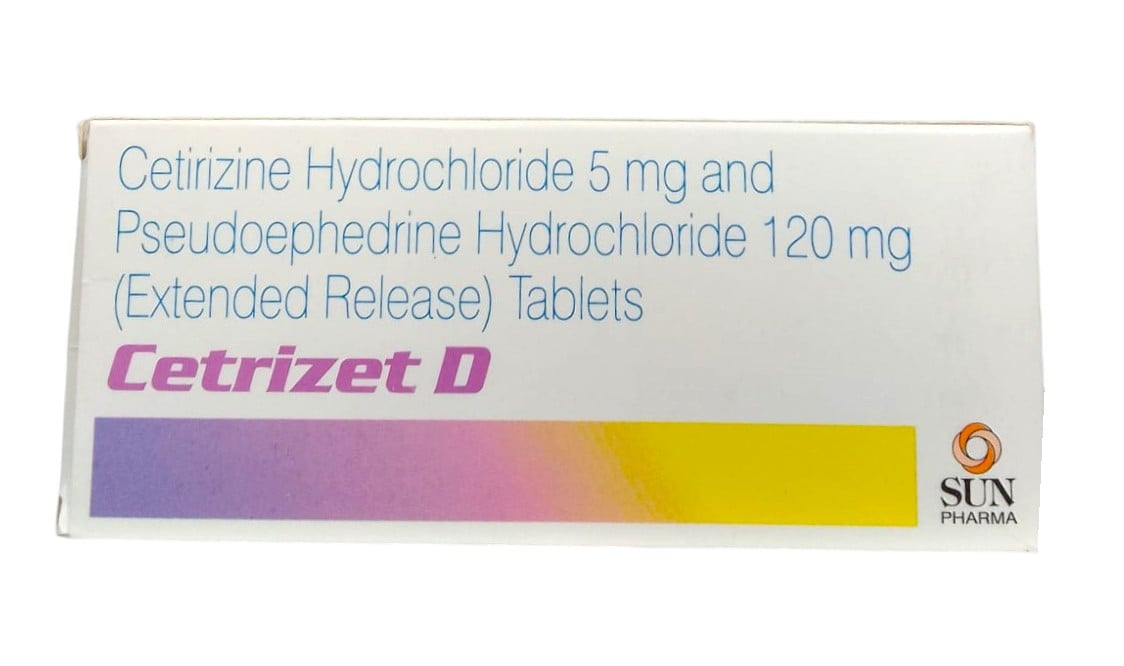 CETRIZET D TABS (CETRIZINE/PSEUDOEPHEDRINE) 100'S