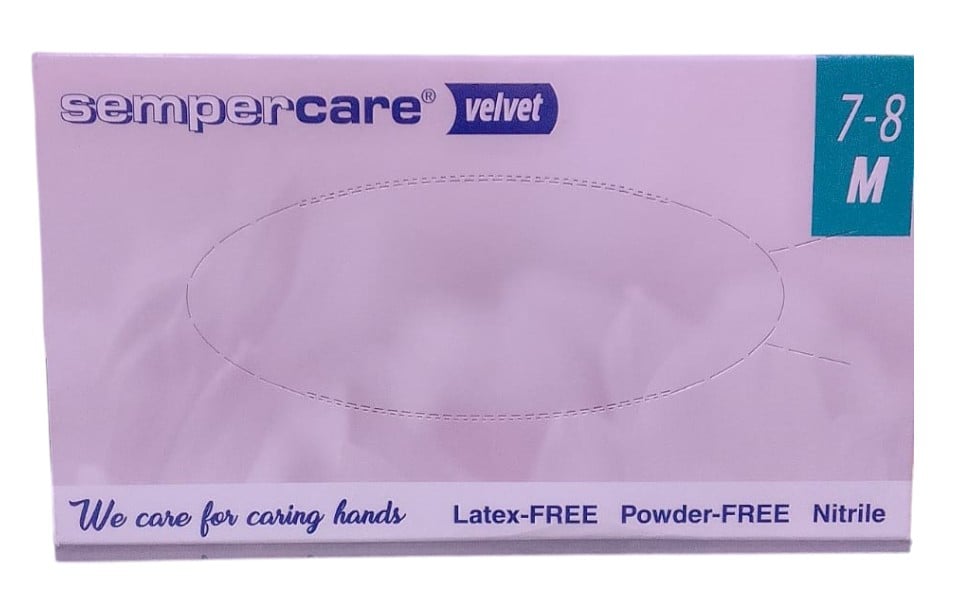 SEMPER VELVET POWDER FREE GLOVES MEDIUM/LARGE