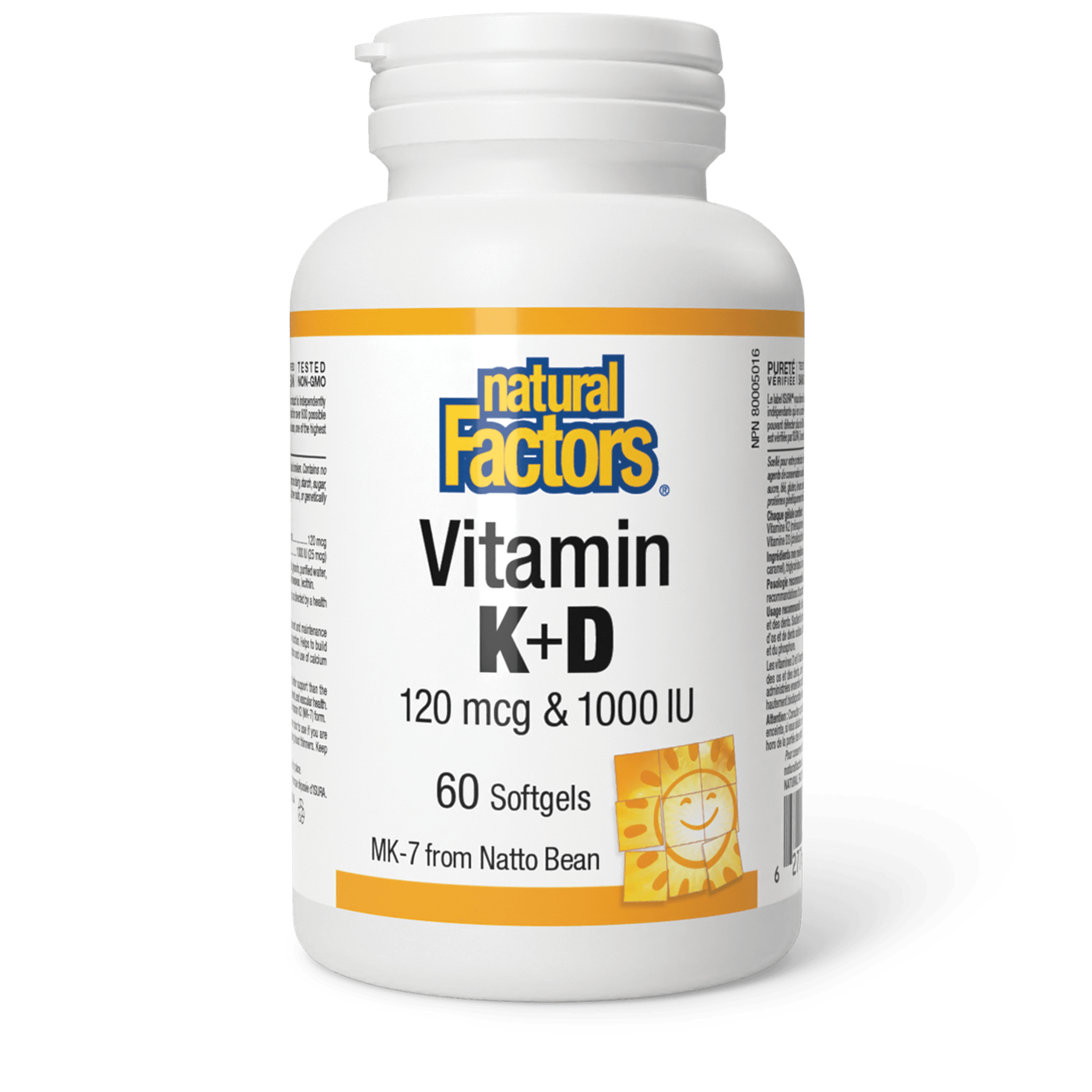 NATURAL FACTORS VITAMIN K D 120MCG AND 1000IU 60SOFTGELS