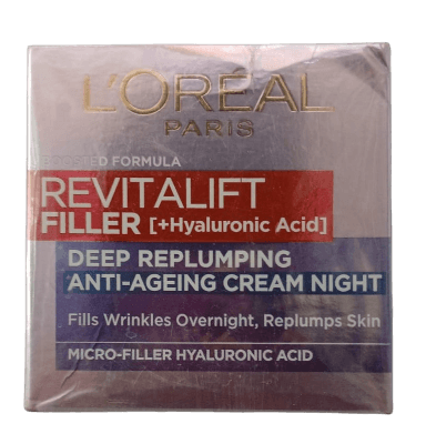 LOREAL REVITALIFT FILLER DEEP REPLUMPING ANTI AGEING CREAM NIGHT 50ML