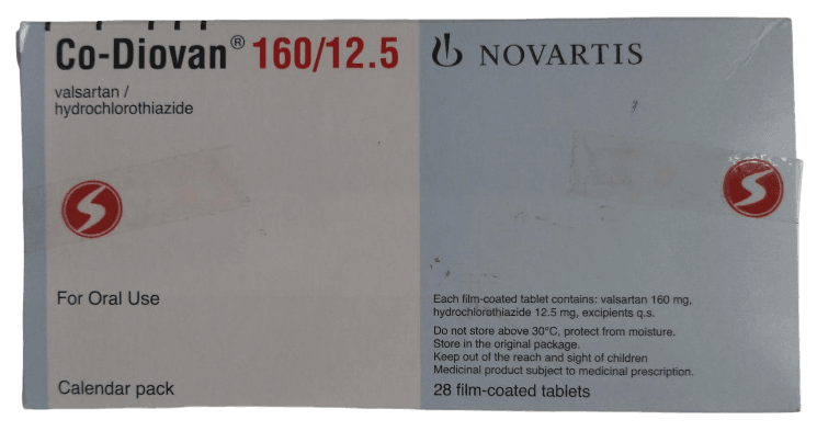 CO-DIOVAN 160/12.5MG FILM COATED TABLETS 28'S