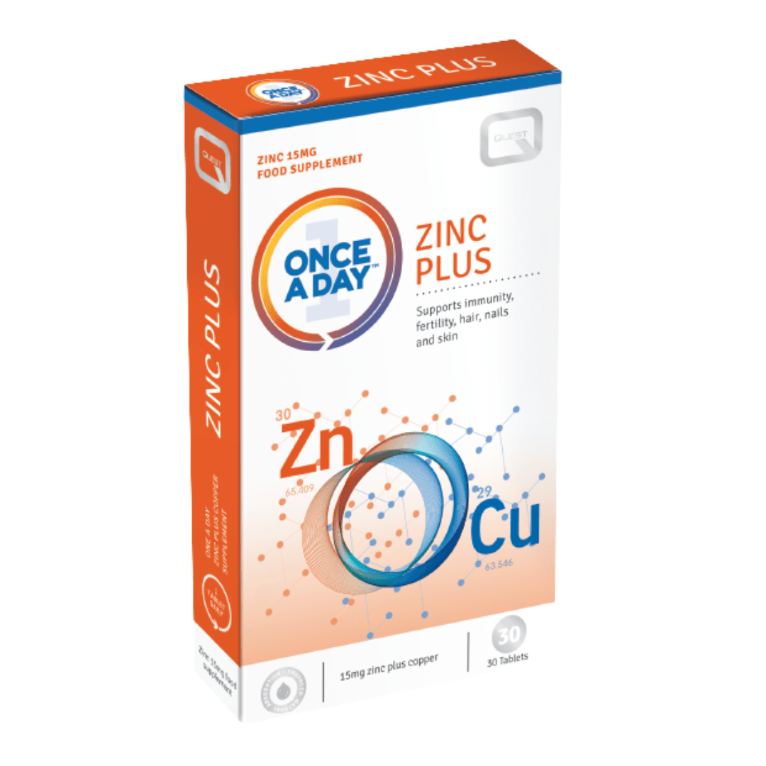 QUEST ONCE A DAY ZINC PLUS COPPER TABLETS 30'S
