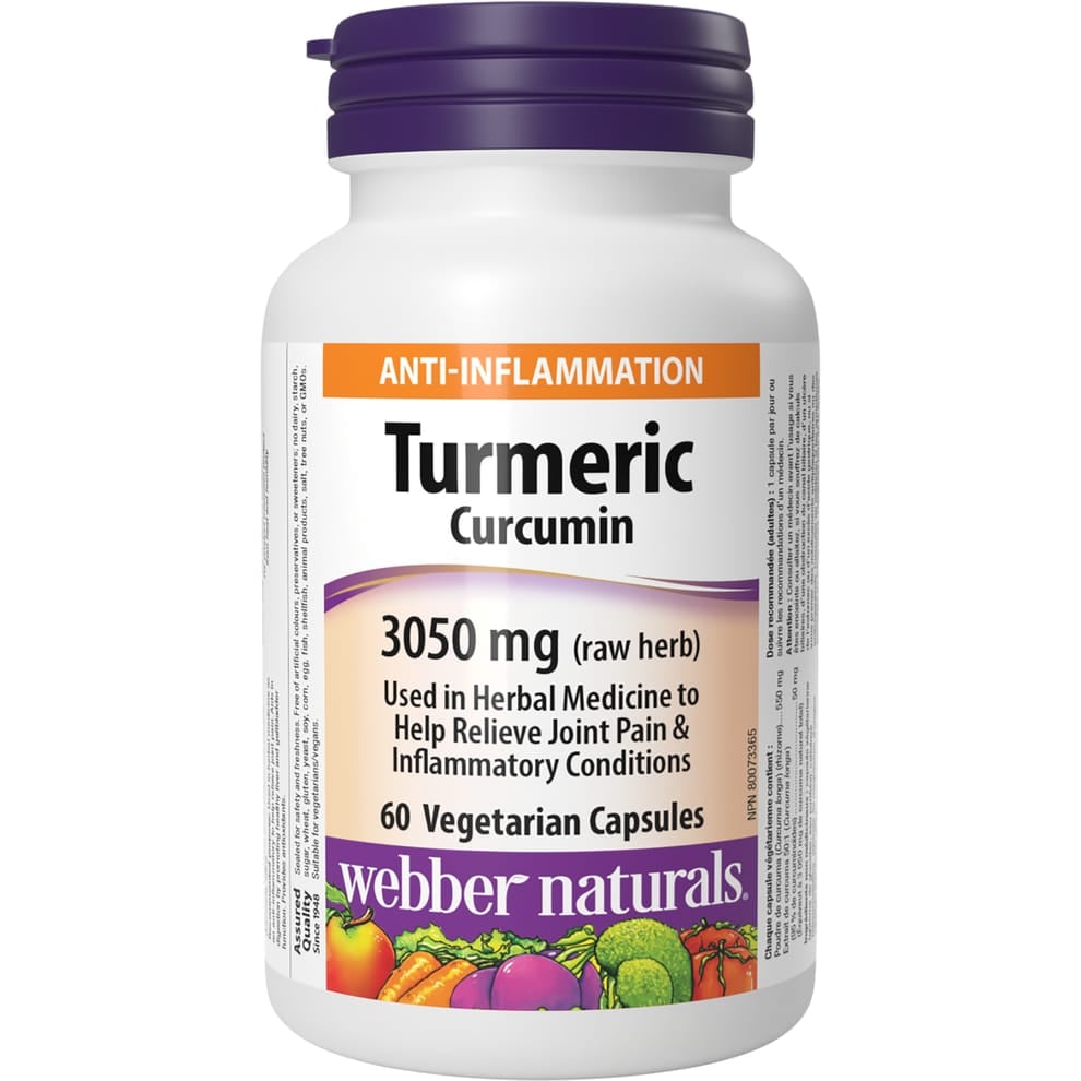WEBBER NATURALS TURMERIC CURCUMIN 3050 MG 60 VEGETARIAN CAPSULES