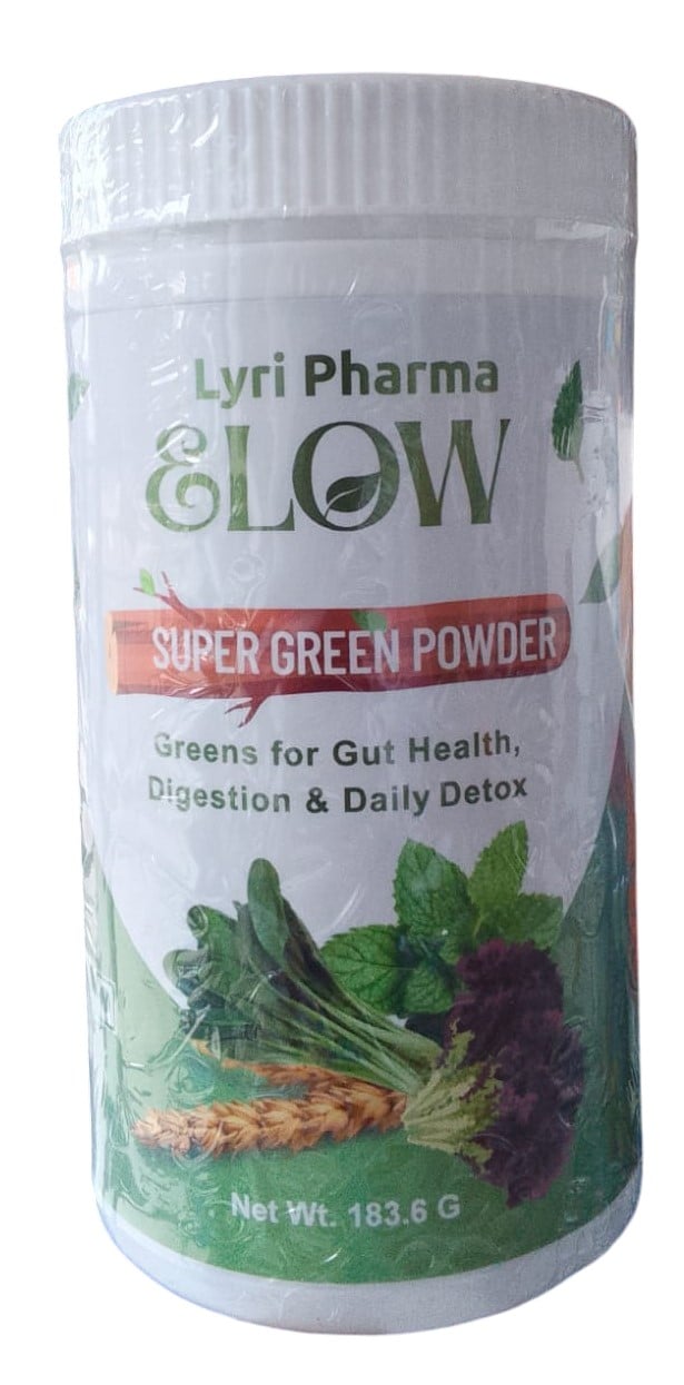 ELOW GUT HEALTH/DIGESTION/DETOX  GREEN POWDER 183GMS