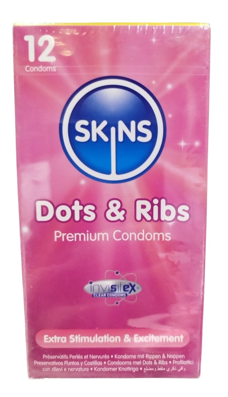 SKINS DOTS & RIBS CONDOMS 12S