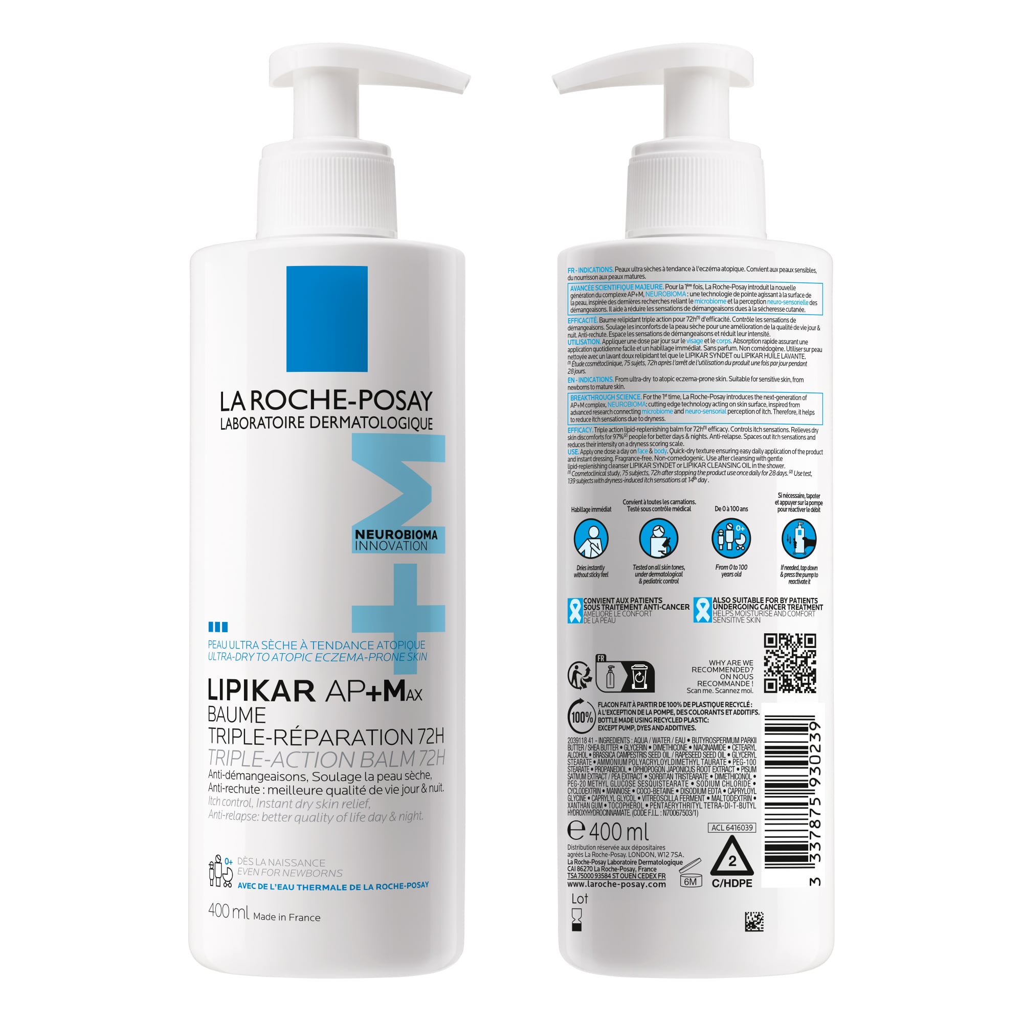 LA-ROCHE LIPIKAR BAUME AP MAX TRIPPLE ACTION BALM 72HR 200ML