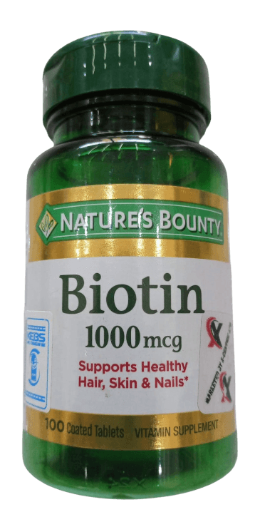NATURES BOUNTY BIOTIN 1000MCG TABLETS 100'S