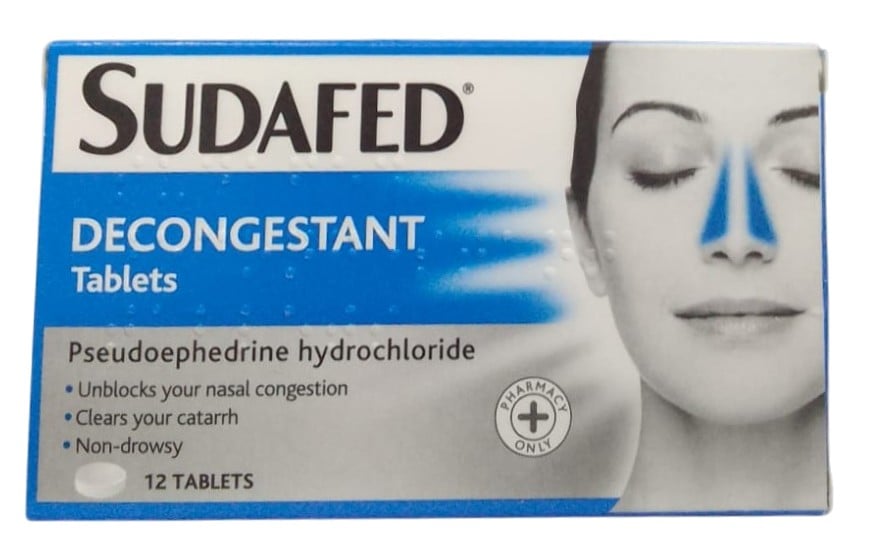 SUDAFED DECONGESTANT TABS 12S