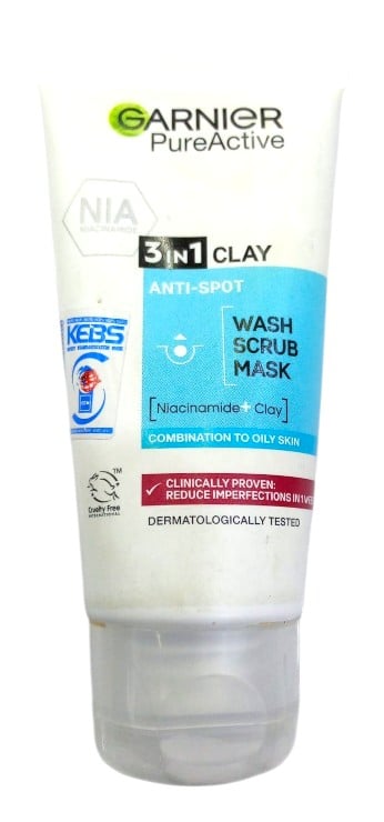 GARNIER 3 IN 1 CLAY WASH,SCRUB,MASK 50ML