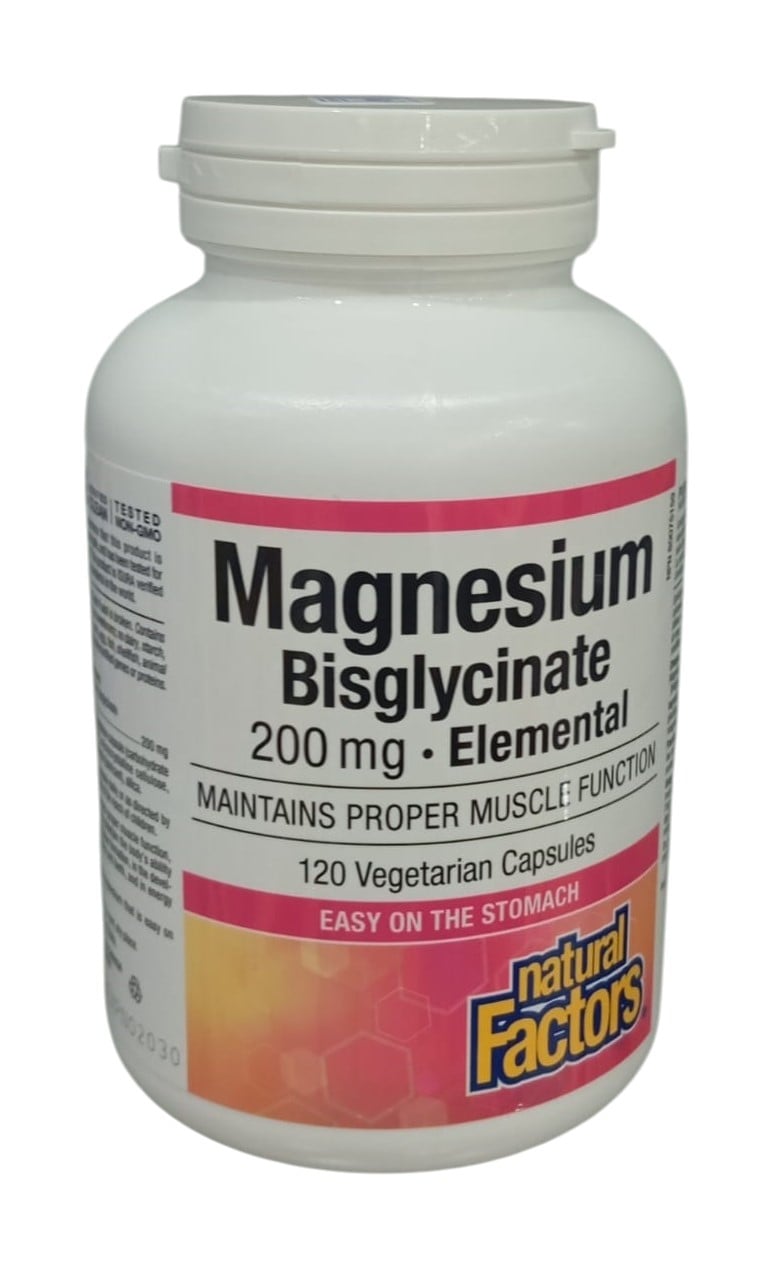 NATURAL FACTORS MAGNESIUM BISGLYCINATE 200MG 120S