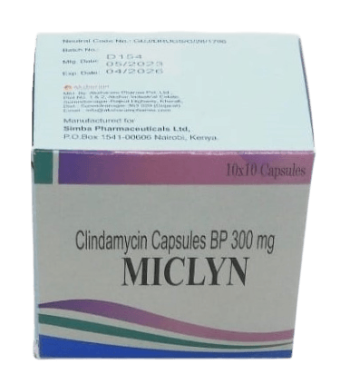 MICLYN CLINDAMYCIN 300MG CAPSULES 100'S
