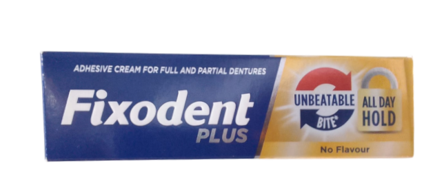 FIXODENT PLUS NO FLAVOUR UNBEATABLE BITE DENTURE ADHESIVE 40G