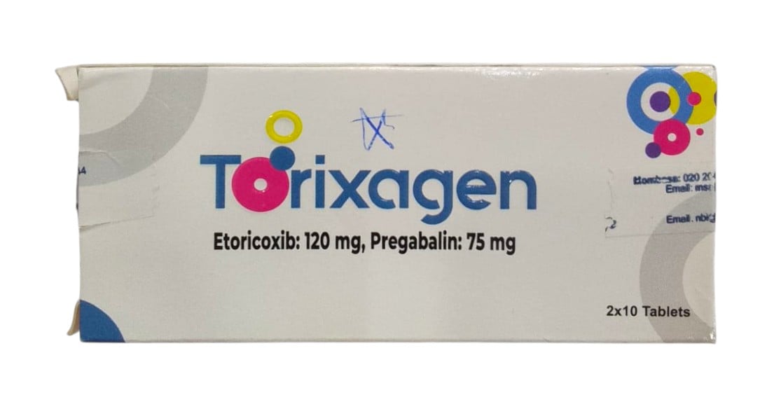 TORIXAGEN (ETORICOXIB-120/PREGABALIN-75) TABLETS 20'S