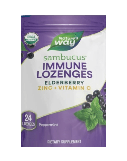 NATURES WAY SAMBUCUS ZINC ORG ELDERBERRY LOZ 24'S