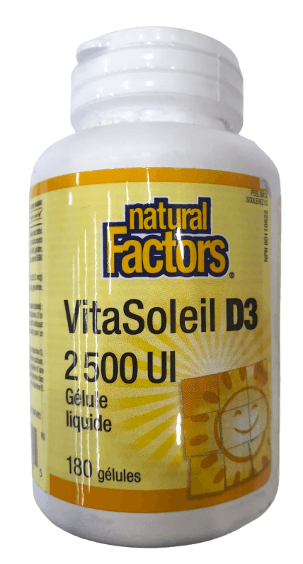 NATURAL FACTORS VIT D3 2500U 180
