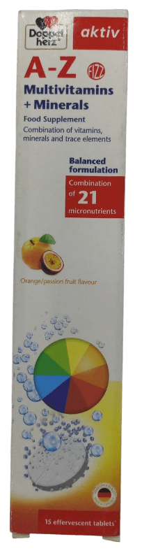 DOPPELHERZ AKTIV A-Z MULTIVITAMIN&MINERALS EFFERVERCENSE 15'S