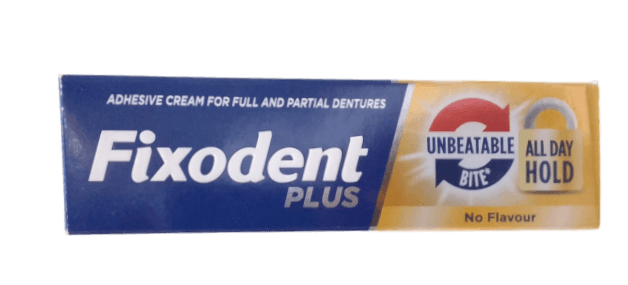 FIXODENT PLUS NO FLAVOUR UNBEATABLE BITE DENTURE ADHESIVE 40G