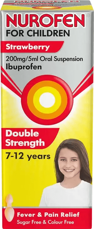 NUROFEN FOR CHILDREN STRAWBERRY ORAL SUSPENSION IBUPROFEN 7 TO 12 YRS DOUBLE STRENGTH
