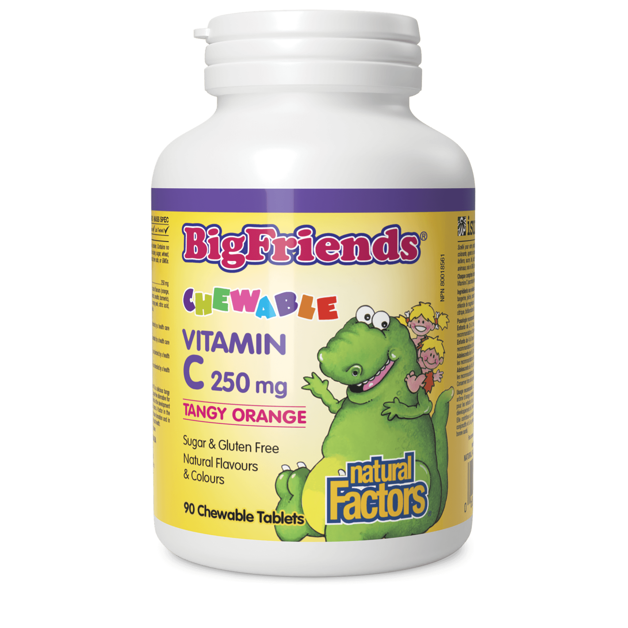 NATURAL FACTORS BIGFRIENDS CHEWABLE VITAMIN C TANGY ORANGE 90 TABLETS