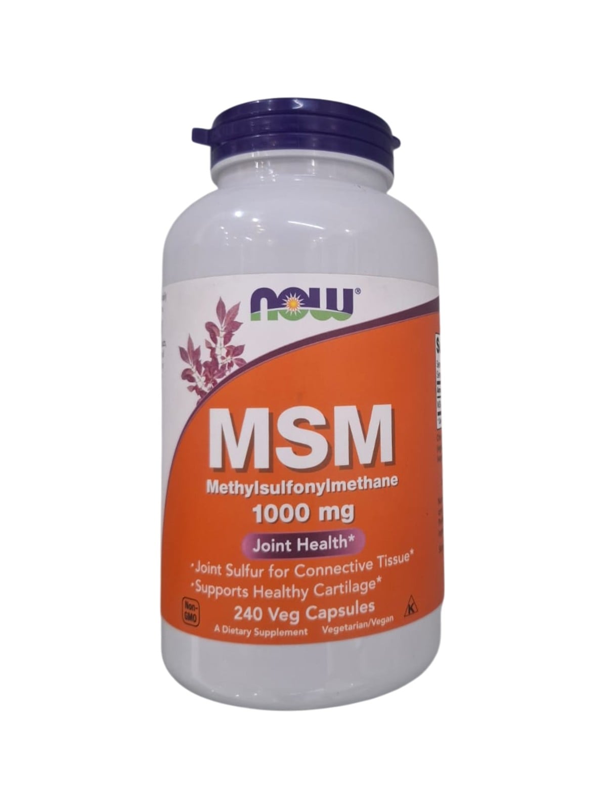 NOW MSM-METHYLSULFONYLMETHANE-1000MG-JOINT-HEALTH240-VEG-CAPSULES