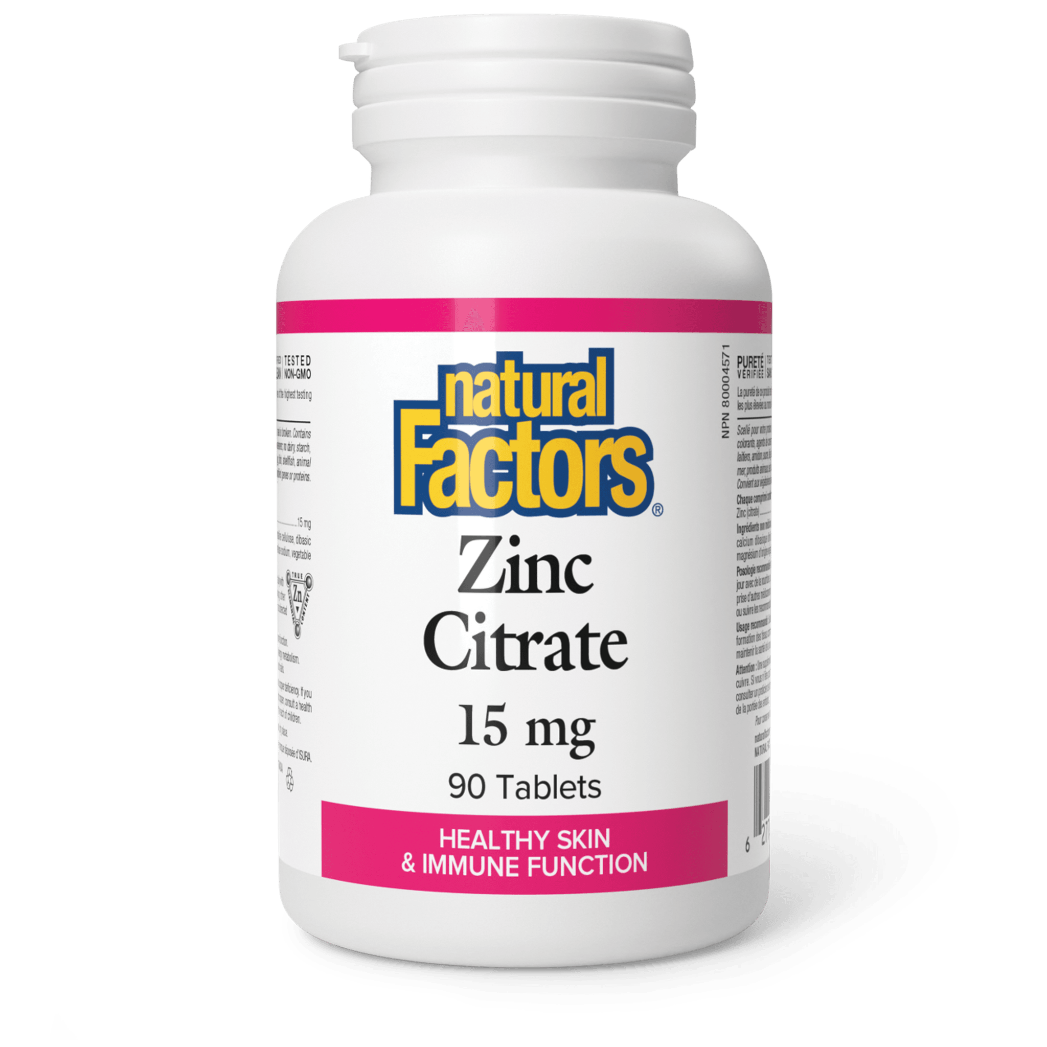 NATURAL FACTORS ZINC CITRATE 15MG 90TABLETS