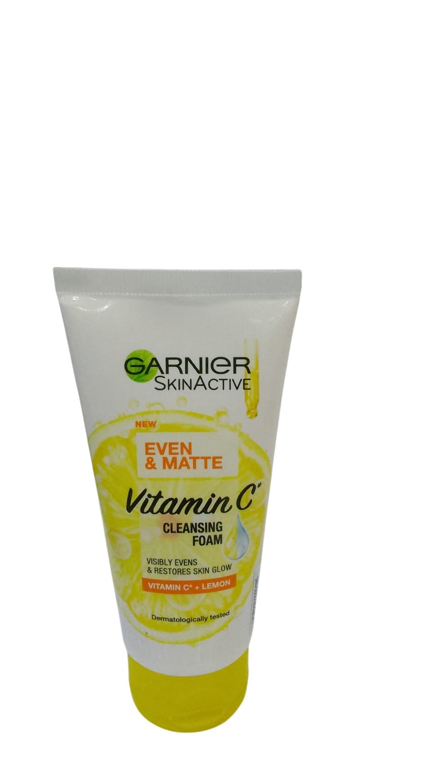 GARNIER SKINACTIVE EVEN MATTE VITAMIN C CLEASING FOAM LEMON 100ML