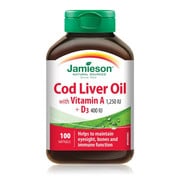 JAMIESON COD LIVER OIL WITH VITAMIN A 1250 IU D3 400IU SOFTGELS 100'S