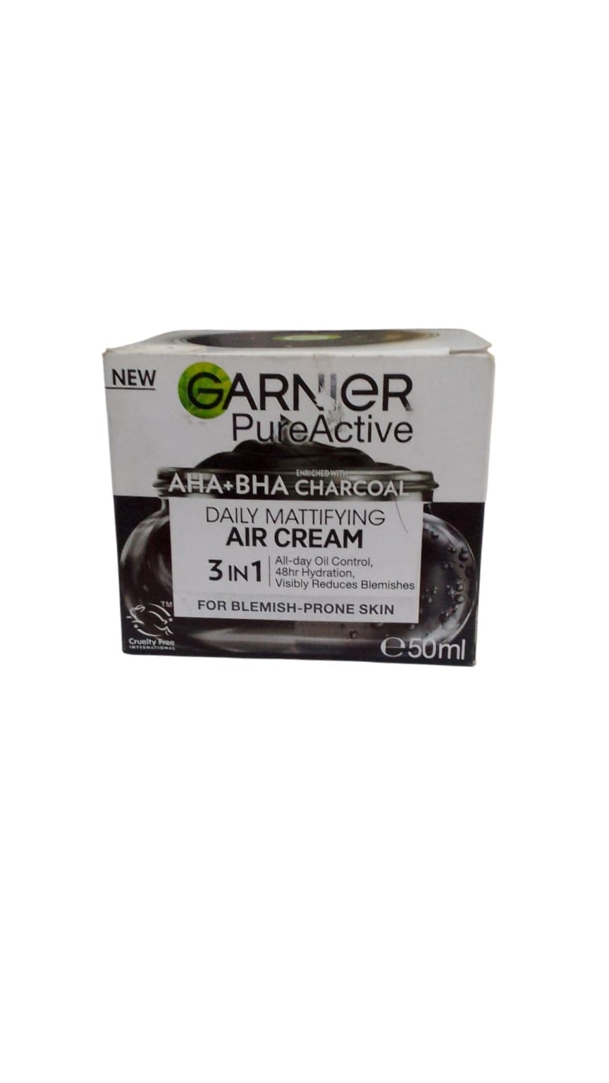 GARNIER PUREACTIVE AHA BHA CHARCOAL DAILY MATTIFYING AIR CREAM 50ML
