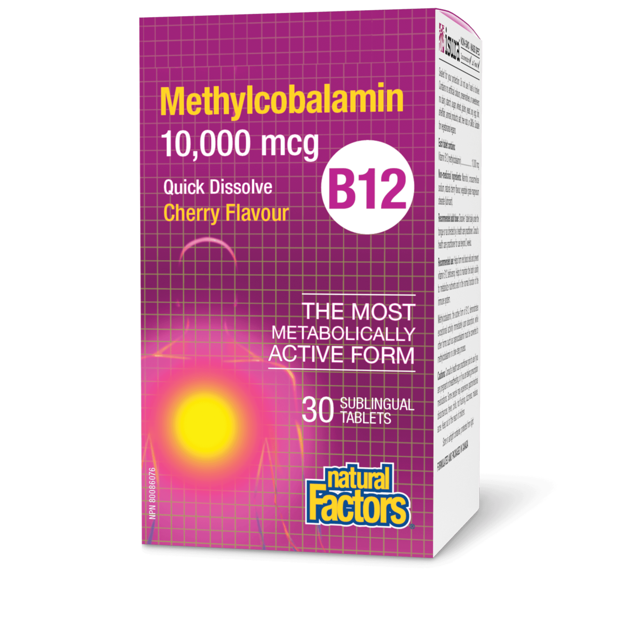 NATURAL FACTORS METHYLCOBALAMIN 10000MCG B12 30 SUBLINGUAL TABLETS