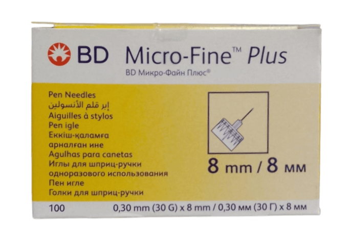 BD NEEDLES G30 8MM (YELLOW)