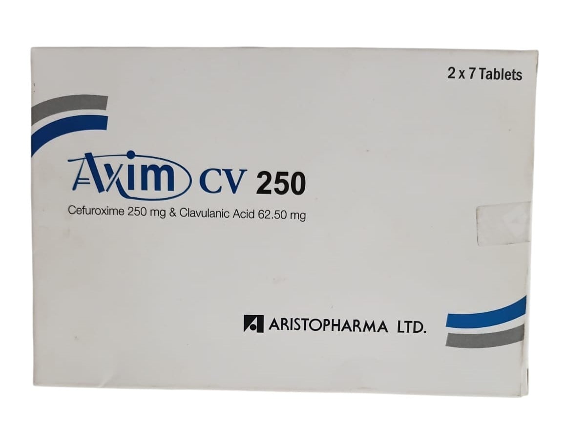 AXIM CV 250MG (CEFUROXIME 250MG & CLAVULAIC ACID 62.50MG) 14'S