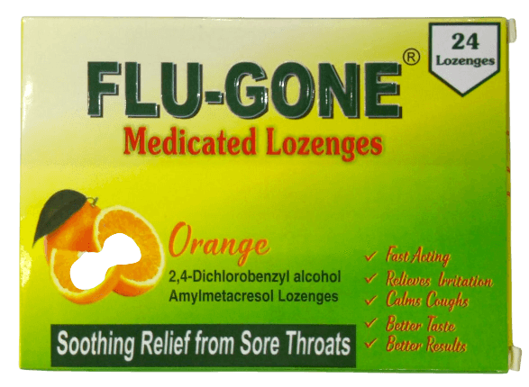 FLUGONE Orange Medicated Lozenges, 24 Count
