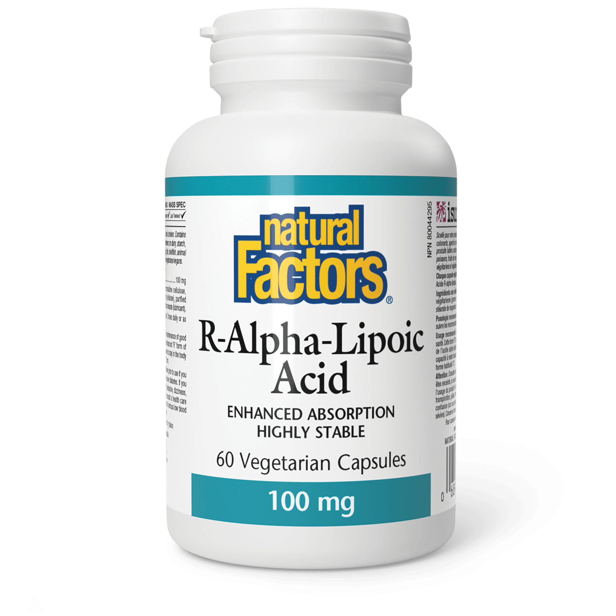 NATURAL FACTORS R ALPHA LIPOIC ACID 100MG 60VEGETERIAN CAPSULES