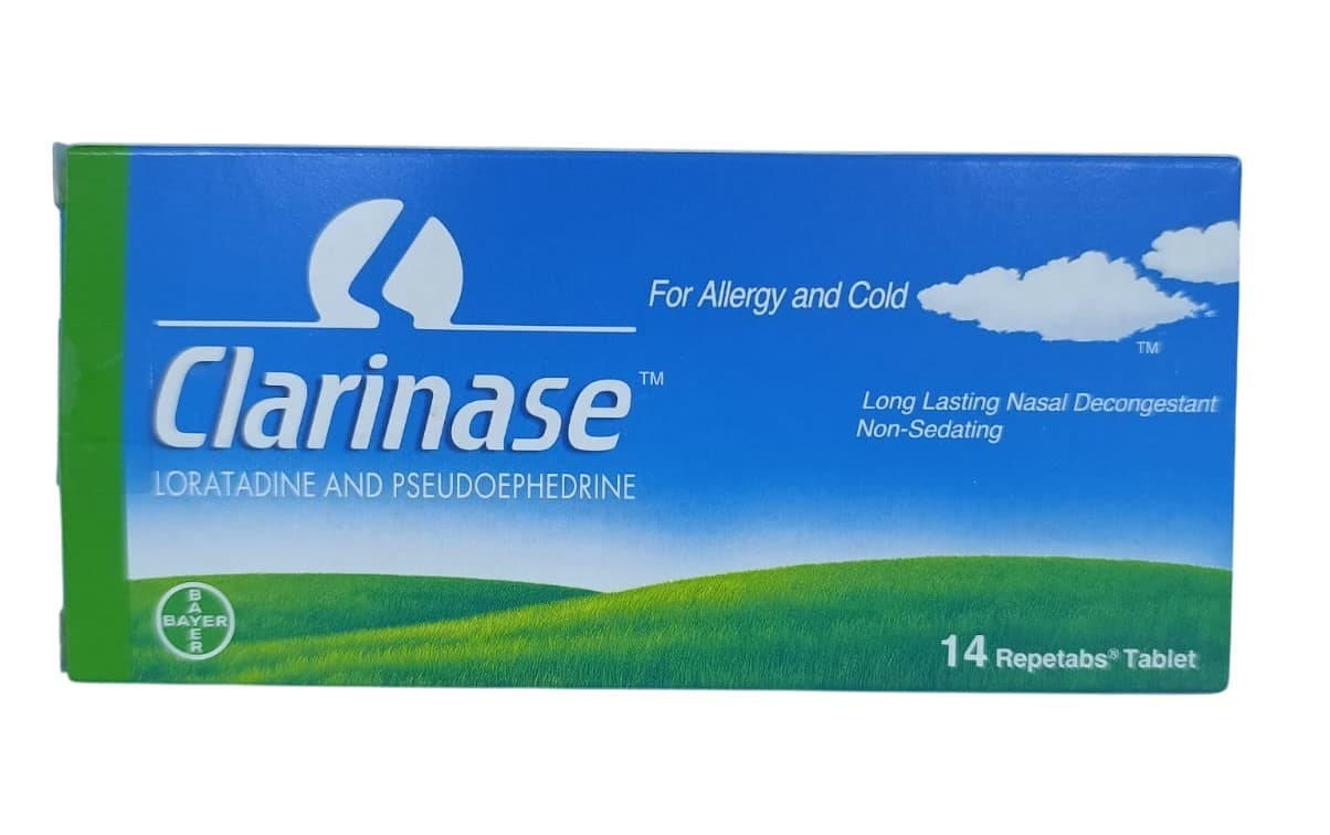 CLARINASE (LORATIDINE/PSEUDOEPHEDRINE) TABS 14'S