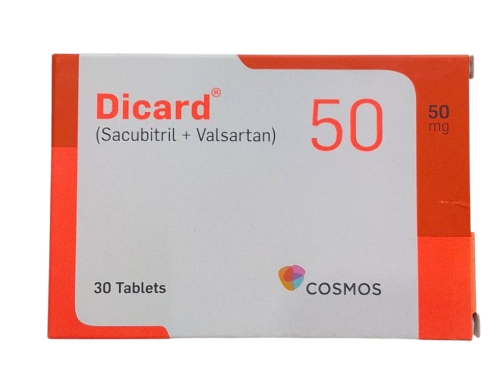 DICARD (SACUBITRIL/VALSARTAN) 50MG TABLETS 30'S